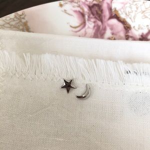 Star and moon stud earrings
